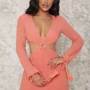 Tassel Drawstring Cuff Cutout Dress // Size - 2